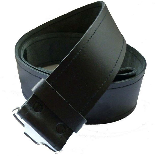 Scottish Kilt Belt Genuine Leather Plain Black